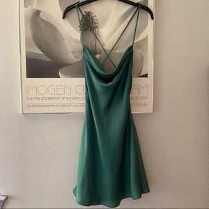Lovers + Friends Boa Mini Dress Green